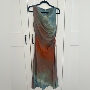Tie dye wedding guest dress